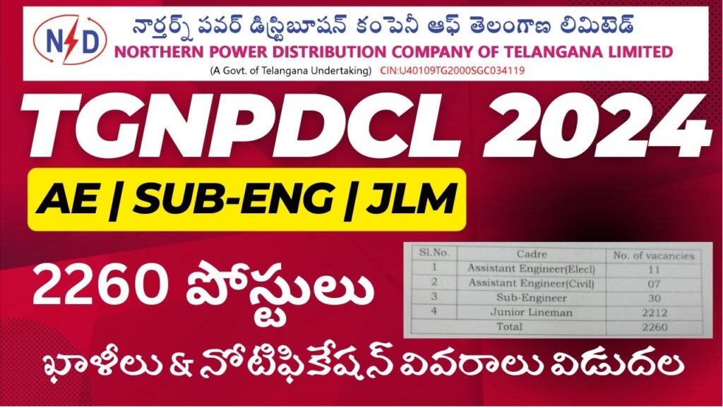 TGNPDCL Recruitment 2024: A Chance to Get 2260 JLM, AE, and SE Vacancies Telangana Northern Power Distribution Company Limited (TGNPDCL) has officially released their recruitment notifications and has listed 2260 vacancies for Junior Lineman (JLM), Assistant Engineer (AE) and Sub Engineer (SE) in the year 2024. This is a very good trend for the applicants who are looking for a promising career in the power distribution industry in the State of Telangana. Candidates with qualifications such as ITI, diploma, and other degree holders are invited to apply. The recruitment includes the conduct of a written test followed by an interview. The forms will be filled out solely through the official portal of the TGNPDCL which is tgnpdcl.com. The timelines for submission of the applications have not been declared but anyone interested should get ready soon. Main Points to Consider Before Applying to TGNPDCL Recruitment 2024 Recruitment Conducting Body: Northern Power Distribution Company of Telangana Limited (TGNPDCL) Name of Posts: Assistant Engineer (AE), Junior Lineman (JLM), Sub-Engineer (SE) Number of Vacancies: 2260 Type of Application: Online Last Date of Application: Yet to be Notified Website: tgnpdcl.com Minimum Educational Qualifications and Age for TGNPDCL Recruitment 2024 All the directed educational or age criteria for the relevant post must be satisfactorily accomplished by the candidates as mentioned below: 1. Assistant Engineer (AE) Number of Vacancies: 18 Requirements: BE/B.Tech in the fields of Civil or Electrical Engineering from any reputed University or Institution. Understanding Age Requirement: Must be at least 18 years of age and a maximum of 44 years of age. 2. Junior Lineman (JLM) Number of Vacancies: 2212 Requirements: Passed the SSC/SSLC/10th grade. Has acquired an ITI in electrical wires or as a wireman, OR An Intermediate 2 Year Vocational course on electrical matters from any recognized educational institute in AP/Telangana Understanding Age Requirement: Must be at least 18 years of age and a maximum of 35 years of age. 3. Sub-Engineer (SE) Number of vacancies: 30 Requirements: Must possess either; a DEE in Electrical Engineering or DEEE in Electrical and Electronics Engineering OR Possesses a Bachelor’s degree in any of the fields of Engineering, be it, Civil, Electrical, or IT. Understanding Age Requirement: Must be at least 18 years of age and a maximum of 44 years of age. TGNPDCL Application Fee Structure All exam fees and application fees are distinct according to categories. Candidates should consider the guidelines before applying for the position: Category Application Fee Examination Fee General ₹120/- ₹200/- Candidates from Other States ₹120/- ₹200/- ST/SC/BC/PH/EWS (Telangana) Exempted ₹200/- Selection Process for TGNPDCL Recruitment 2024 The recruitment process for TGNPDCL features two major aspects or sections which are as follows: Written Examination The Candidates will have to appear for the written examination which will be based on the syllabus for their respective posts. Interview The postulants having qualified the written test will be called for the interview. This phase entails evaluation of the applicants’ technical skills, candidature knowledge, and suitability for the position applied for. Steps to Apply for TGNPDCL Recruitment 2024 If you would like to apply online for TGNPDCL Recruitment, please follow these steps: The first step consists of logging into TGNPDCL’s main page tgnpdcl.com. Then go to the “Careers” page and find the career notifications relevant to the post. Click on the relevant link in order to start applying. Next, key in your bio data regarding your personal and educational history on the application form. Photograph and a signature should be scanned and the required documents are uploaded. Then pay the application fees according to your category. Check the data entered for any errors before sending in your application. To save or print, the application form posted should be useful in the future. Important Dates Event Date Starting Date to Apply To Be Announce Last Date to Apply To Be Announce Why Apply for TGNPDCL Recruitment? As new employees of the TGNPDCL, the applicants will be provided with an opportunity and resources to further their career in the power distribution industry. These positions also come with a good salary and career growth chances, therefore it is suitable for people who want to assist in the development of energy market of Telangana. To keep track of application procedures or recruitment updates make sure to visit tgnpdcl.com rather often. This is a chance to advance your career in the year 2024, so do not waste it